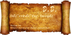 Dörnhöfer Dezső névjegykártya