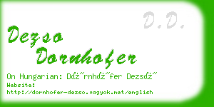 dezso dornhofer business card
